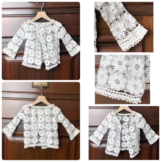 Bonpoint - 新生児用 アンティークレースベビー帽子ボンネット&レース