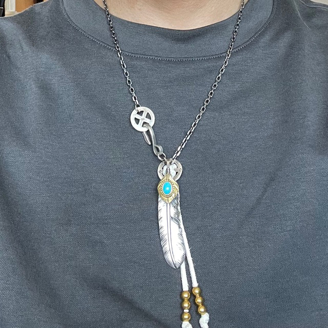 goro's - ゴローズ 上金金縄ターコイズ特大フェザー&バングル セットの