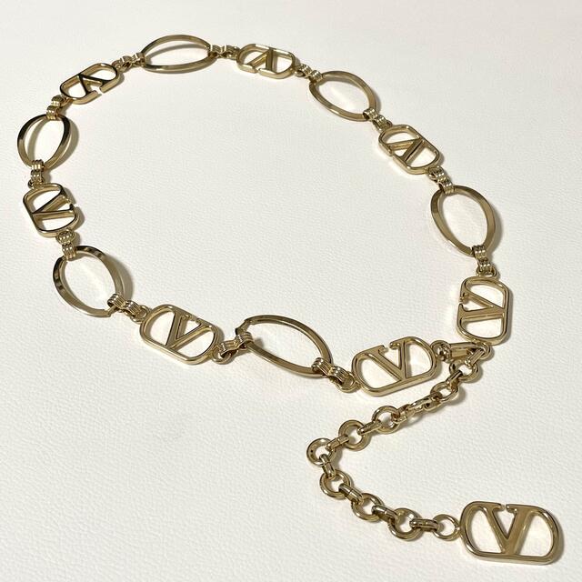 VALENTINO ヴァレンティノ Vロゴ チェーンベルト 公式 ゴールド 希少