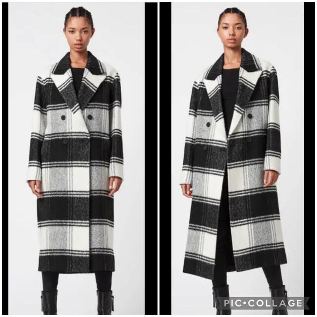 AMERI CHECK SOUTIEN COLLAR COAT Mサイズ