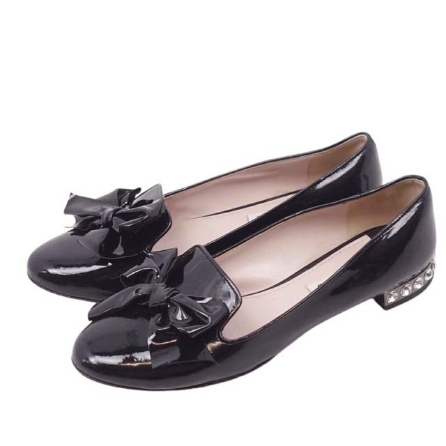 MIU MIU - ミュウミュウ パンプス パテントレザー エナメル ビジュー