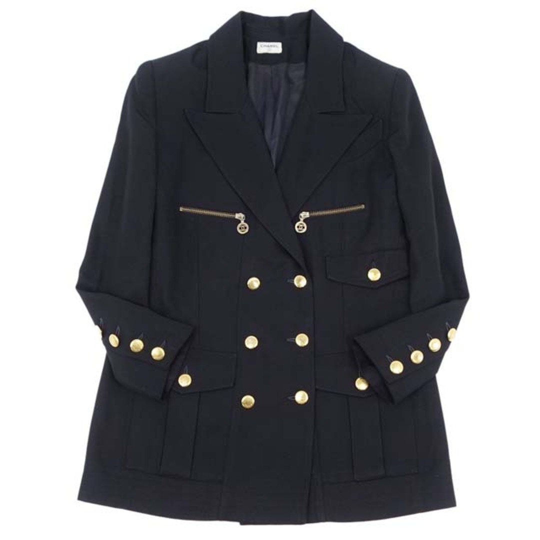 CHANEL - Vintage シャネル ジャケット ココマーク ジップ ロゴ 金
