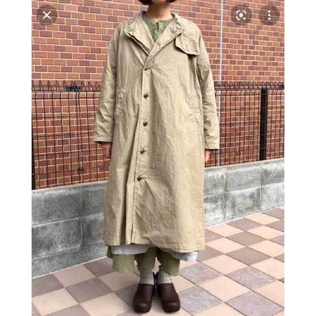 nest Robe - ネストローブ スーピマコットンノーカラーコート（黒）の