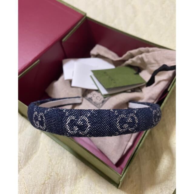 GUCCI デニムカチューシャ エコ ウォッシュドデニム ヘアバンド