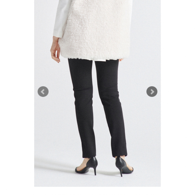 yori ぬくぬくスリムパンツ ブラック 36