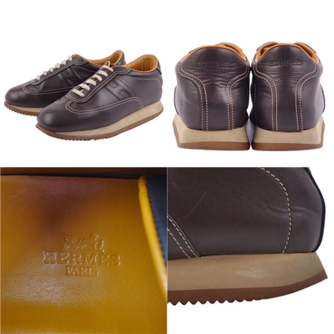 HERMES - エルメス HERMES スニーカー クイック Hロゴ カーフレザー
