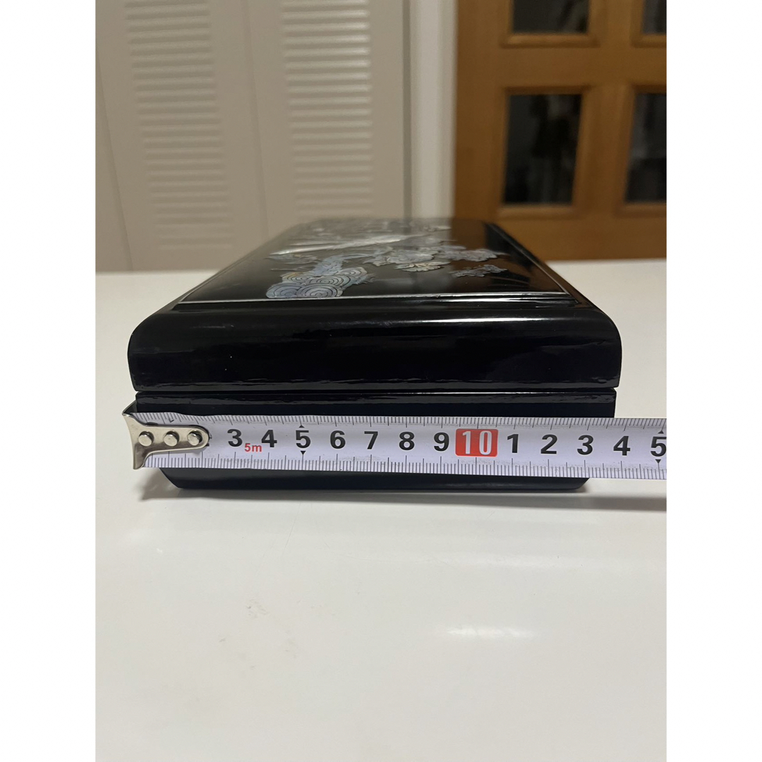 中国美術 時代古物 螺鈿細工 花鳥 山水 漆芸 木製 煙草入黄銅人物 灰皿