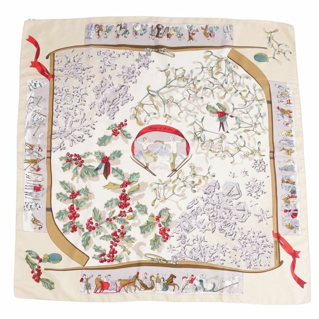 HERMES - エルメス HERMES スカーフ カレ90 Neige d'Antan 去年の雪