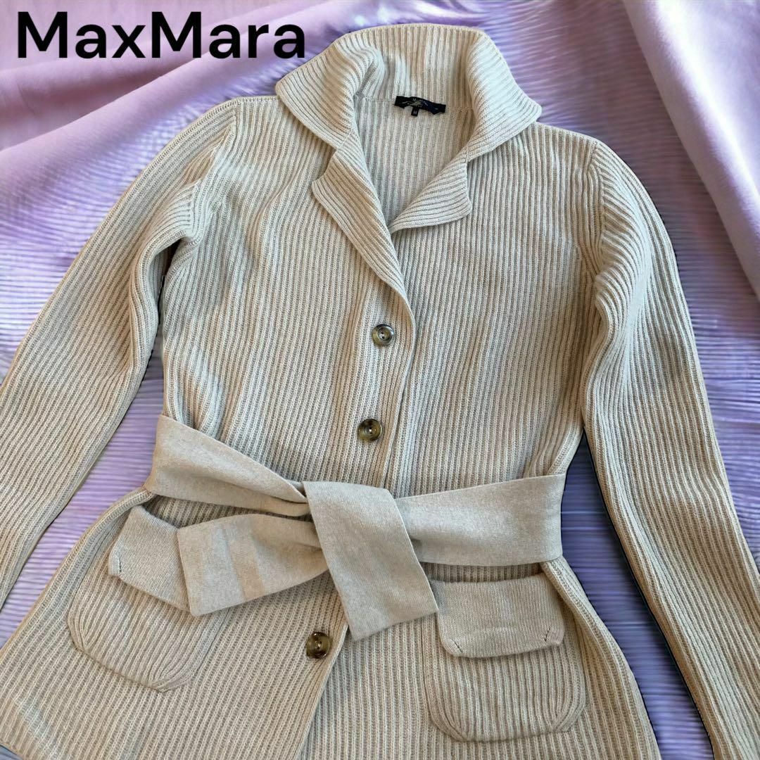 Max Mara - マックスマーラ カシミヤ アンゴラ混 ニットカーディガン M