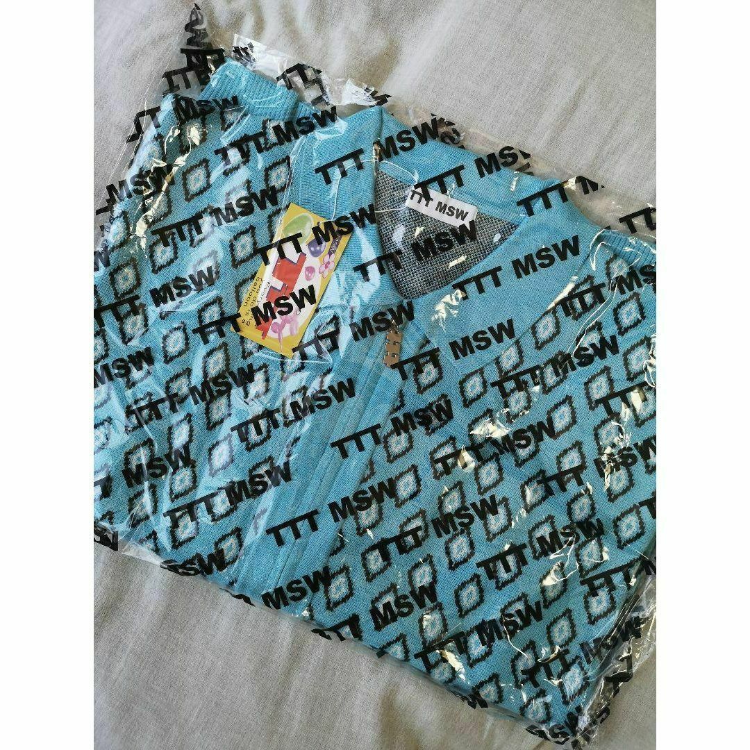 TTT_MSW - TTT_MSW Diamond Knit Polo ブルー 新品 タグ付き XLの通販