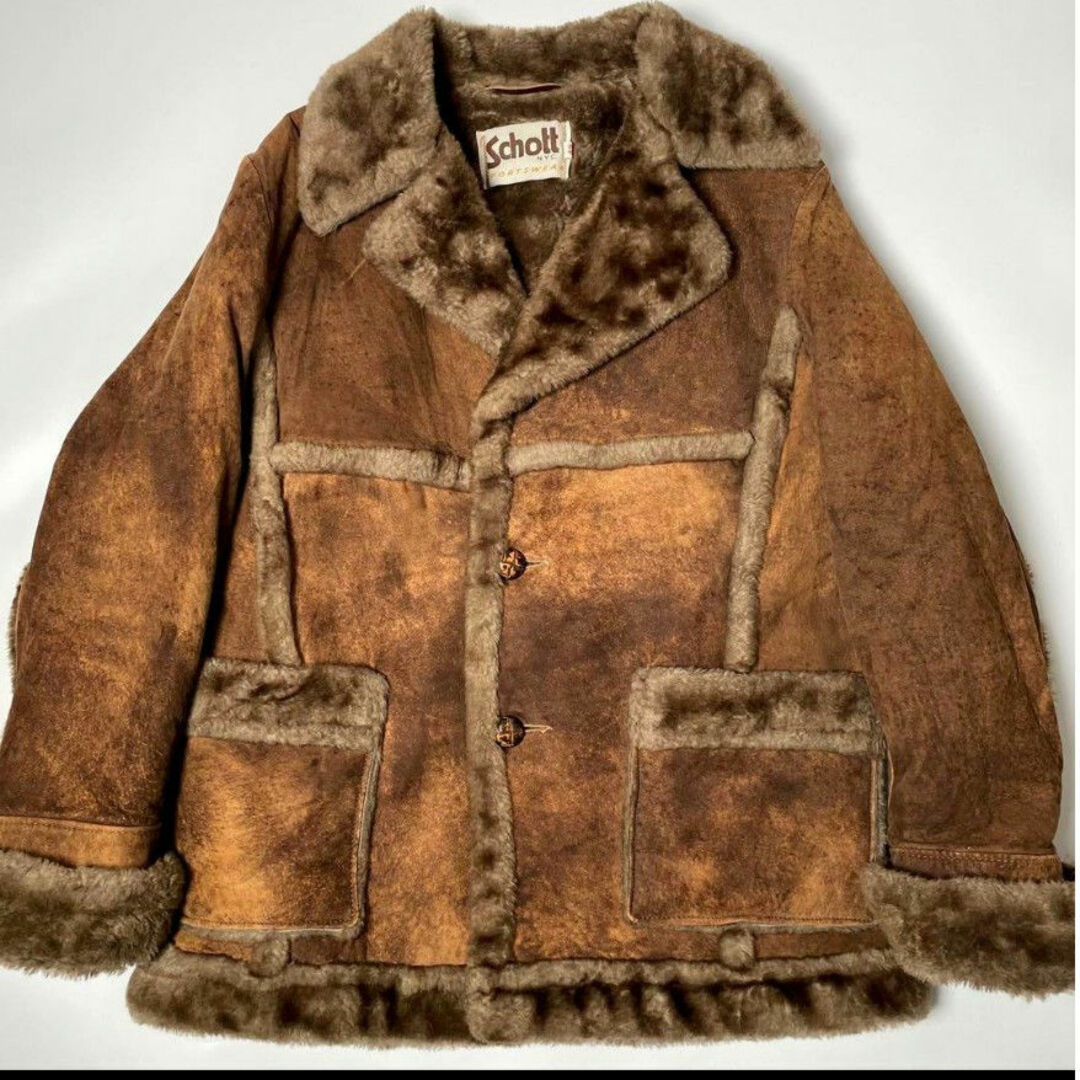 schott - 希少 Schott ショット リアルムートンジャケット XL 42