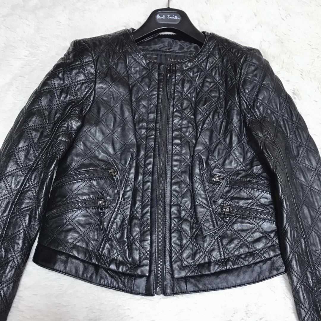 ZARA - 極美品 ZARA シングル キルティング ライダースジャケット