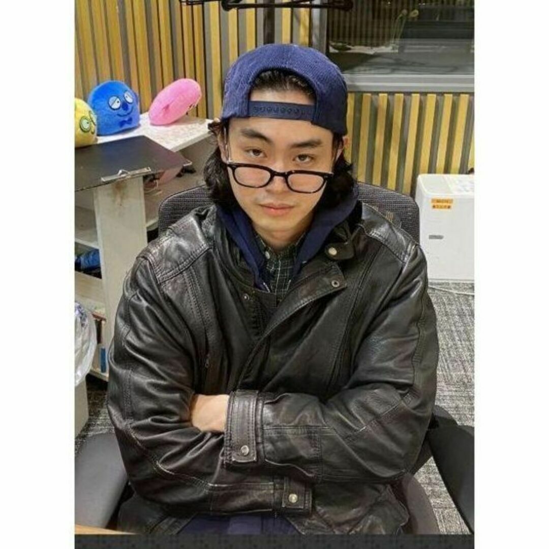 古着 レザー カーコート 牛革 レザージャケット LEATHER 菅田将暉 黒の