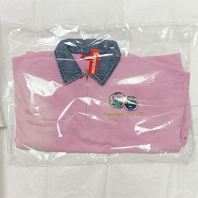 Supreme - supreme Denim Collar Half Zip Sweatshirtの通販 by こん