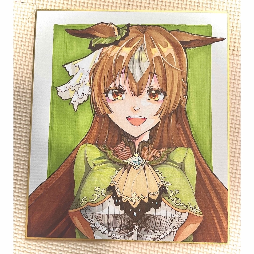 完売】ウマ娘 ファンアート サトノダイヤモンド 手描きイラスト 小色紙