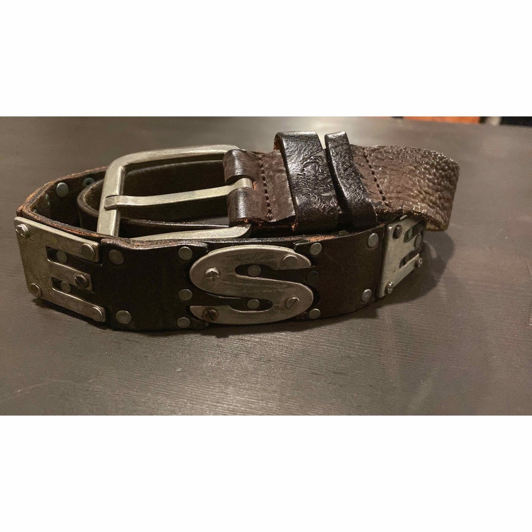 DIESEL - DIESEL ディーゼル メタルプレート バックロゴ ベルト