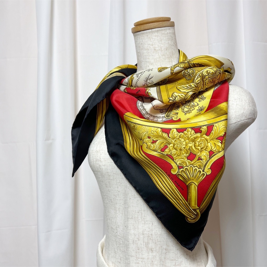 フランス製 HERMES シルク 絹 大判 スカーフ ヴィンテージ オールド