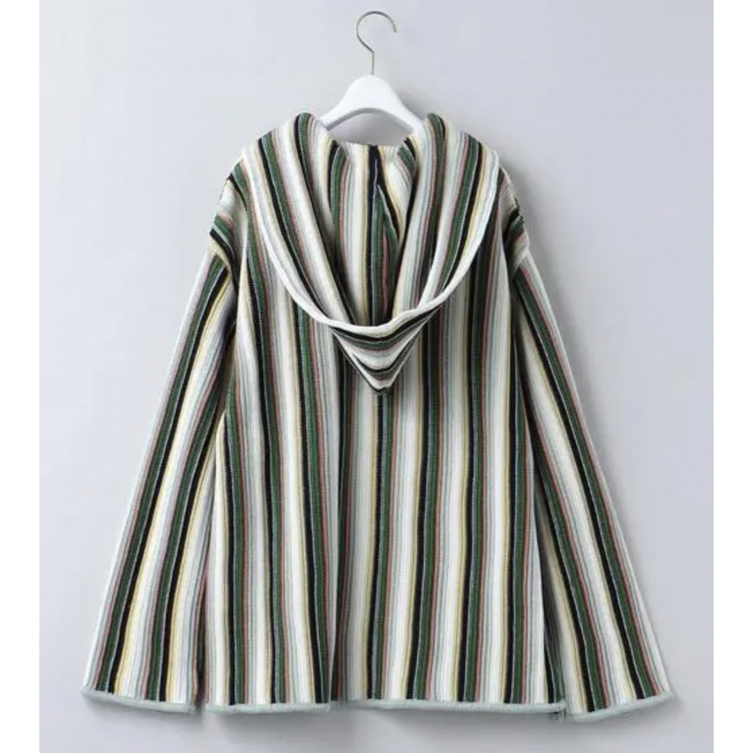 6(ROKU)＞COTTON MULTI STRIPE HOODIE/フーディ