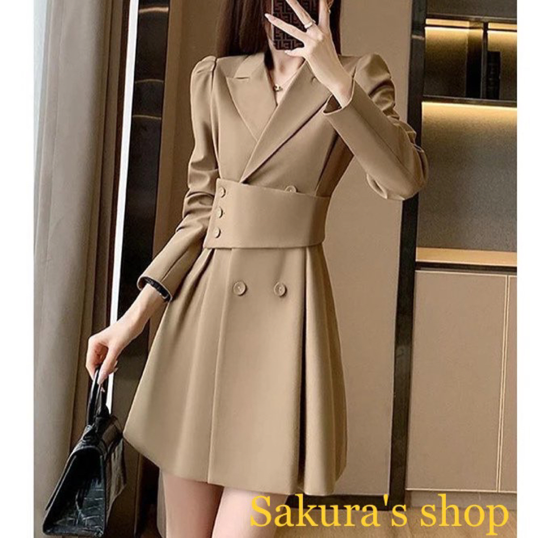 秋冬コーデ❤️ひざ丈ワンピース スーツ レディース ミニワンピース