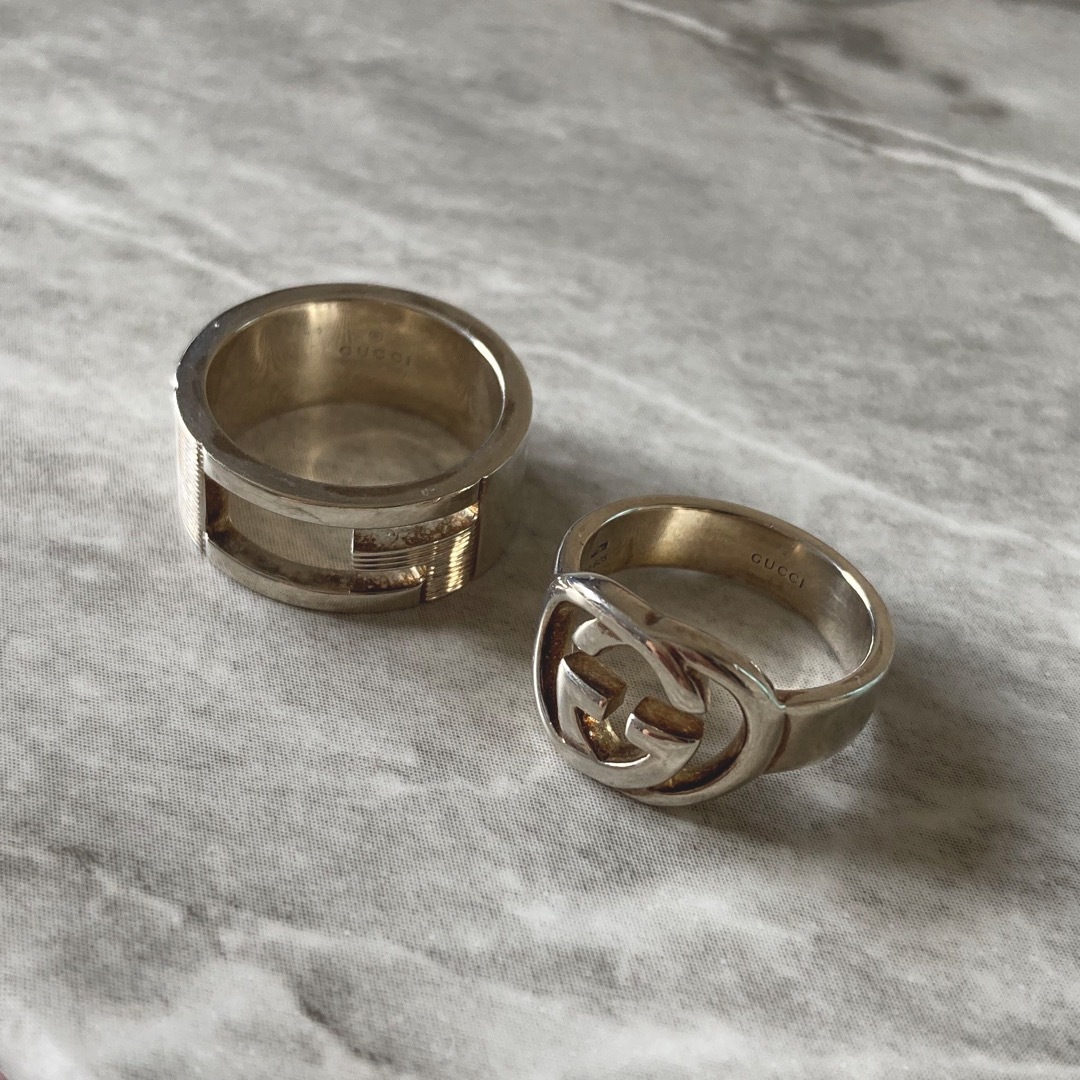 GUCCI - 2点セット GUCCI WG リング（8、11号）指輪 男女兼用 シルバー