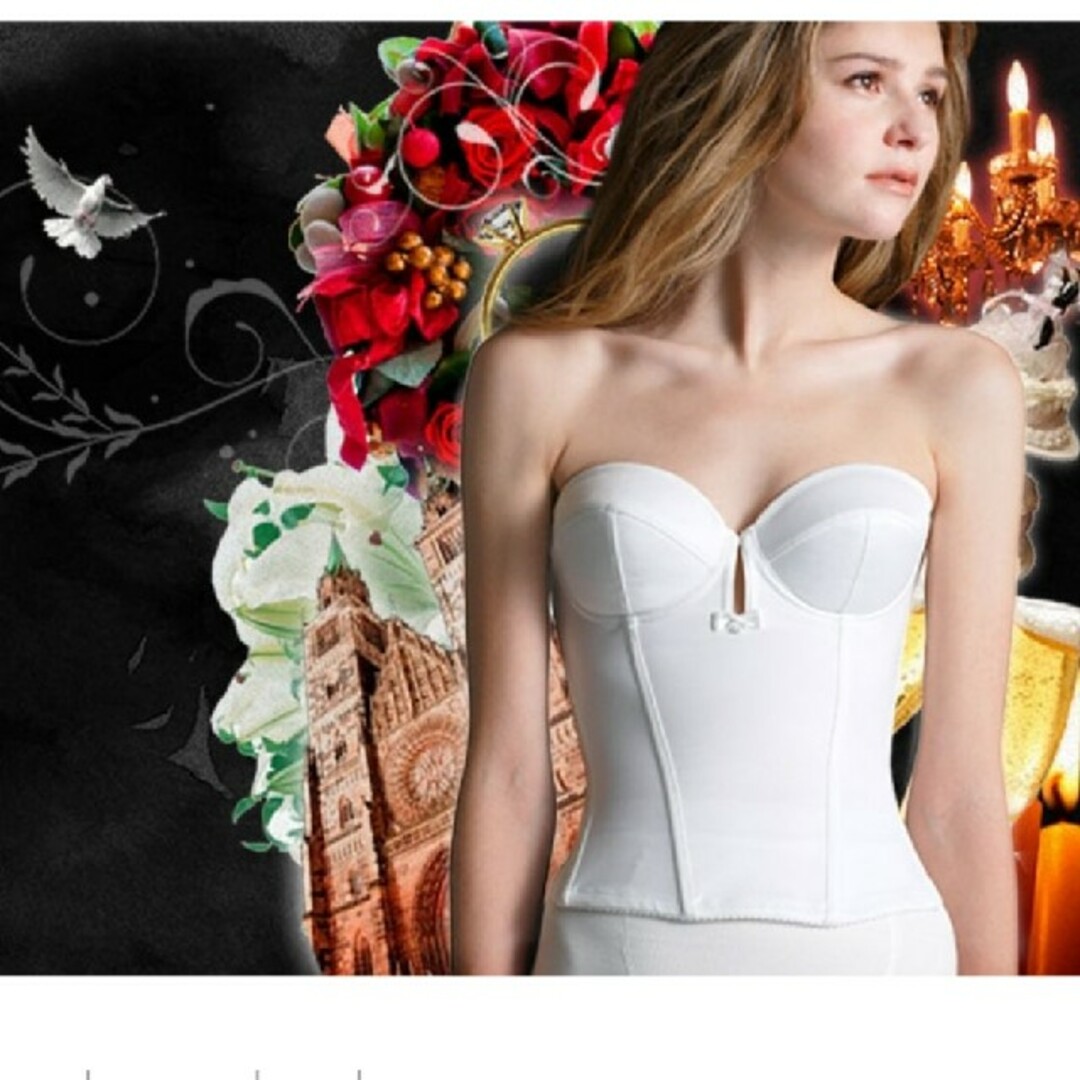 ホワイト ブラジャー ガードルセット E65 - ブライダルブルーム E65