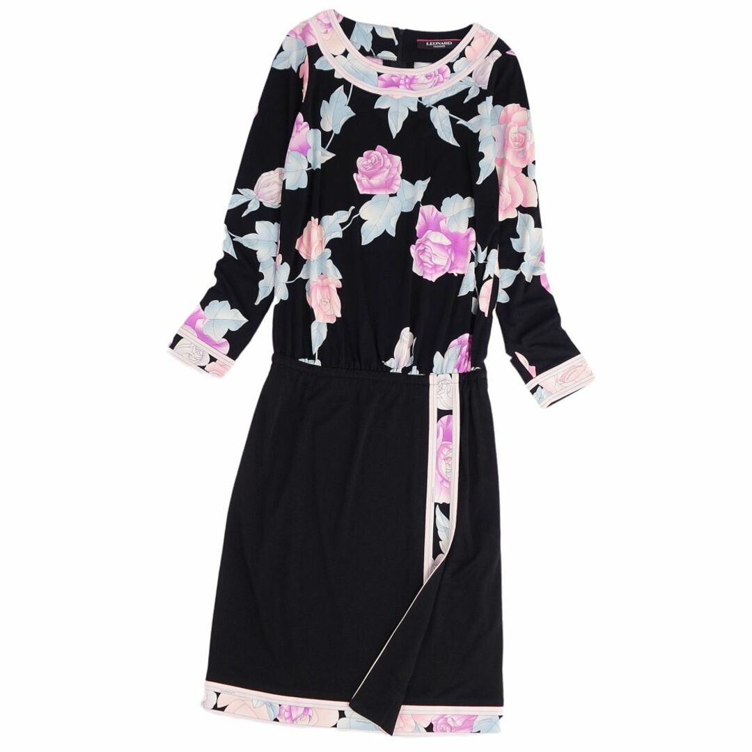 極美品 レオナール LEONARD FASHION ワンピース ロングスリーブ 花柄