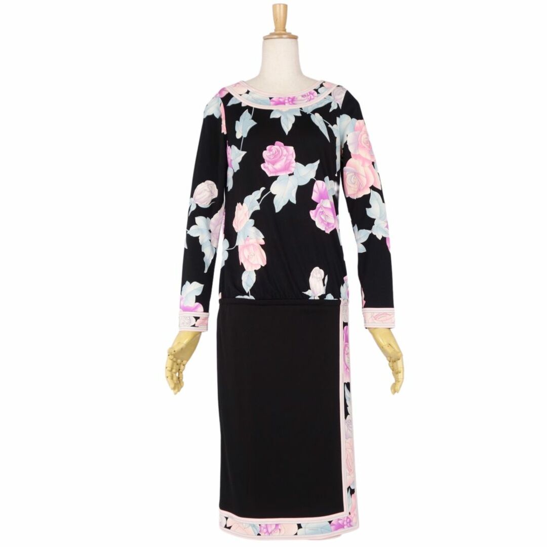 極美品 レオナール LEONARD FASHION ワンピース ロングスリーブ 花柄