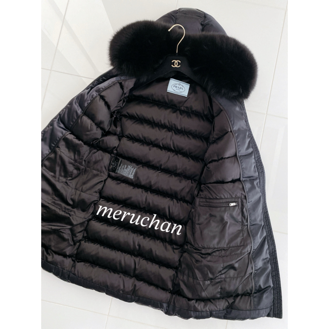 PRADA - 【新品】プラダ ブルーフォックスファー ロングダウンコート