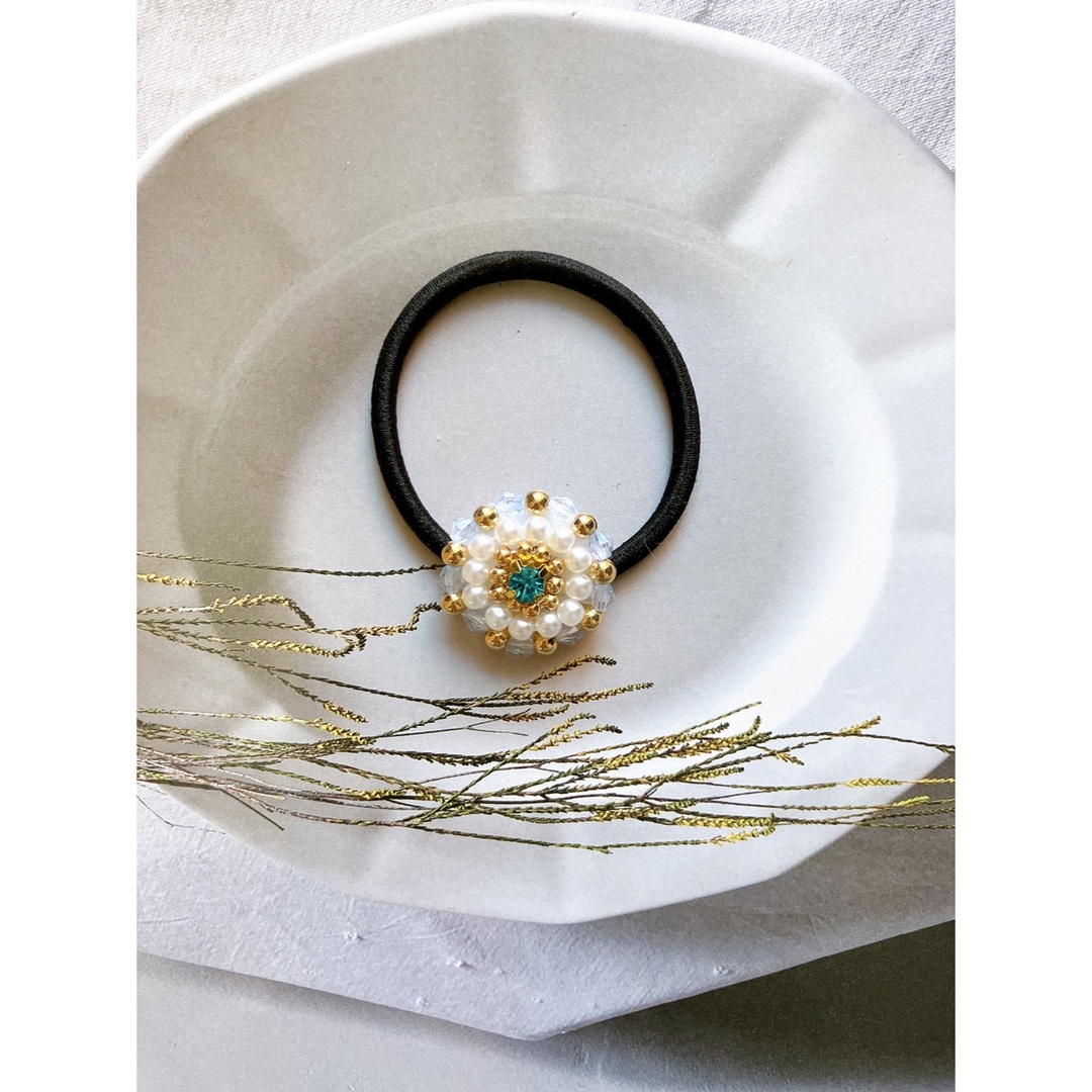 no.1665 レジン ヘアゴム ブローチ ポニーフック レジンヘアゴム