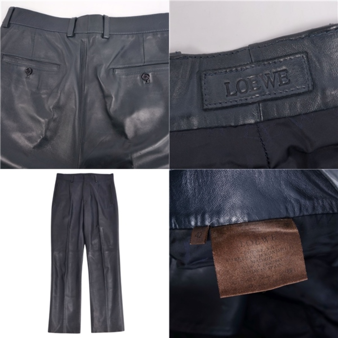 LOEWE - ロエベ LOEWE パンツ レザーパンツ ロングパンツ 無地