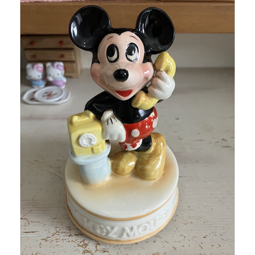 サンキョーオルゴール ディズニー ミッキー ミニー 首振り レトロ
