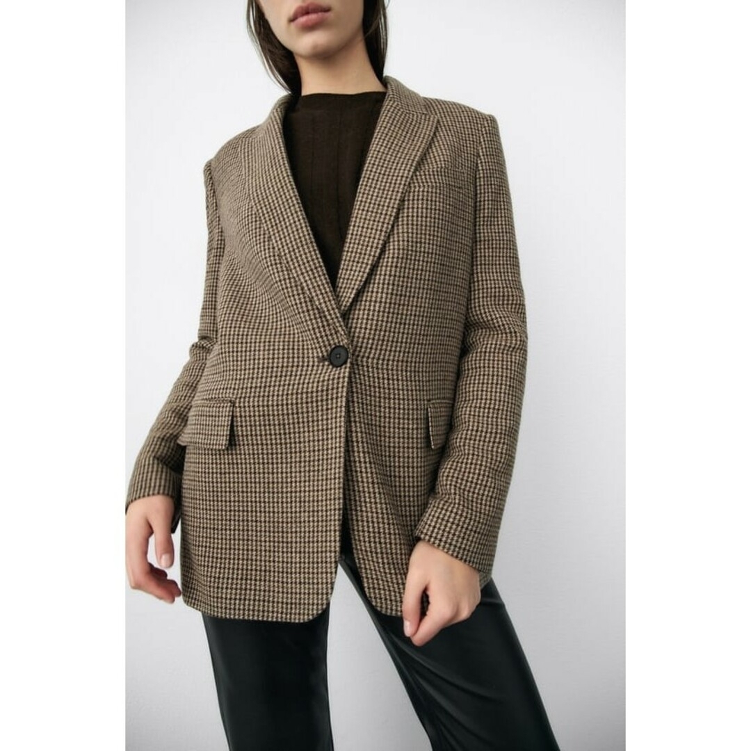 ZARA - ZARA エルボーパッチ ウールブレザー XSサイズ ブラウンの通販