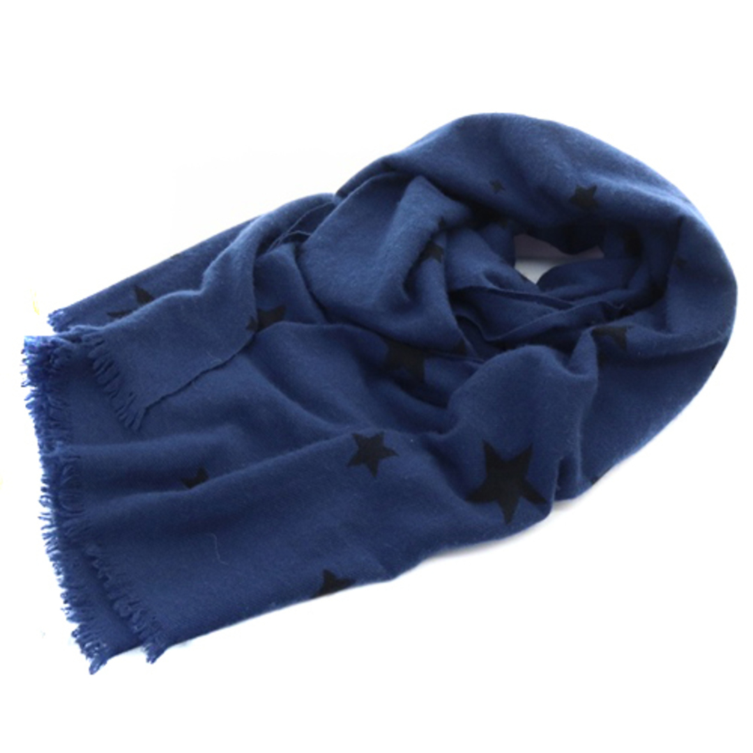 ドゥースグロワール カシミヤ STAR STOLE スターストール 青 STAR