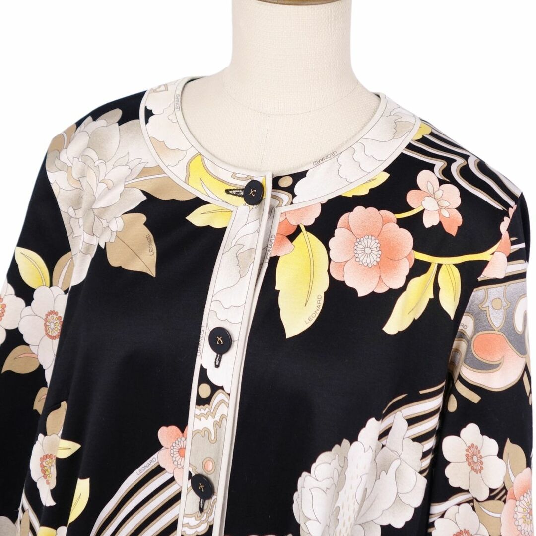 LEONARD - 美品 レオナール LEONARD FASHION ジャケット ノーカラー 花