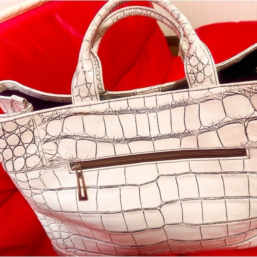 🌹極美品🌹JRA認定 クロコダイル目地染ボストン🌹トートバック、大きめ