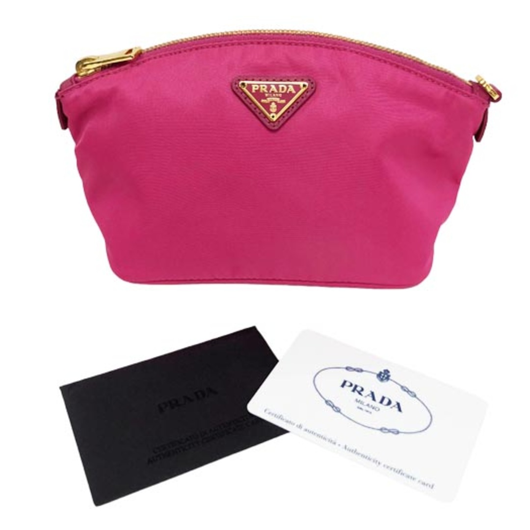 PRADA - プラダ ナイロン ポーチ トライアングルロゴ ピンク×ゴールド