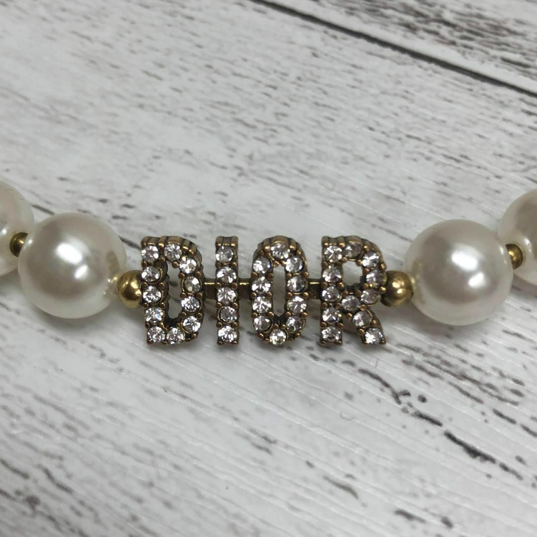 クリスチャンディオール ネックレス パール CDロゴ ラインストーン