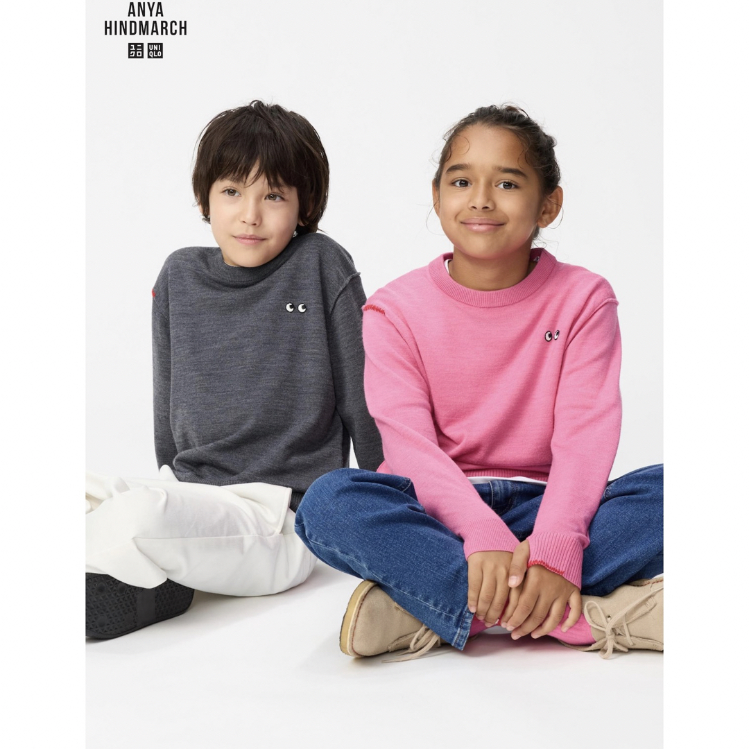 UNIQLO - アニヤハインドマーチ ユニクロ セーター ピンク 160 キッズ