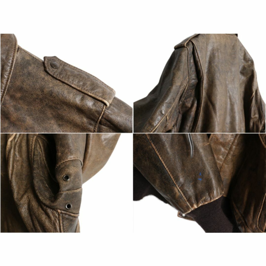 80s 90s ☆ USA製 ショット A-2 タイプ 本革 レザー フライト