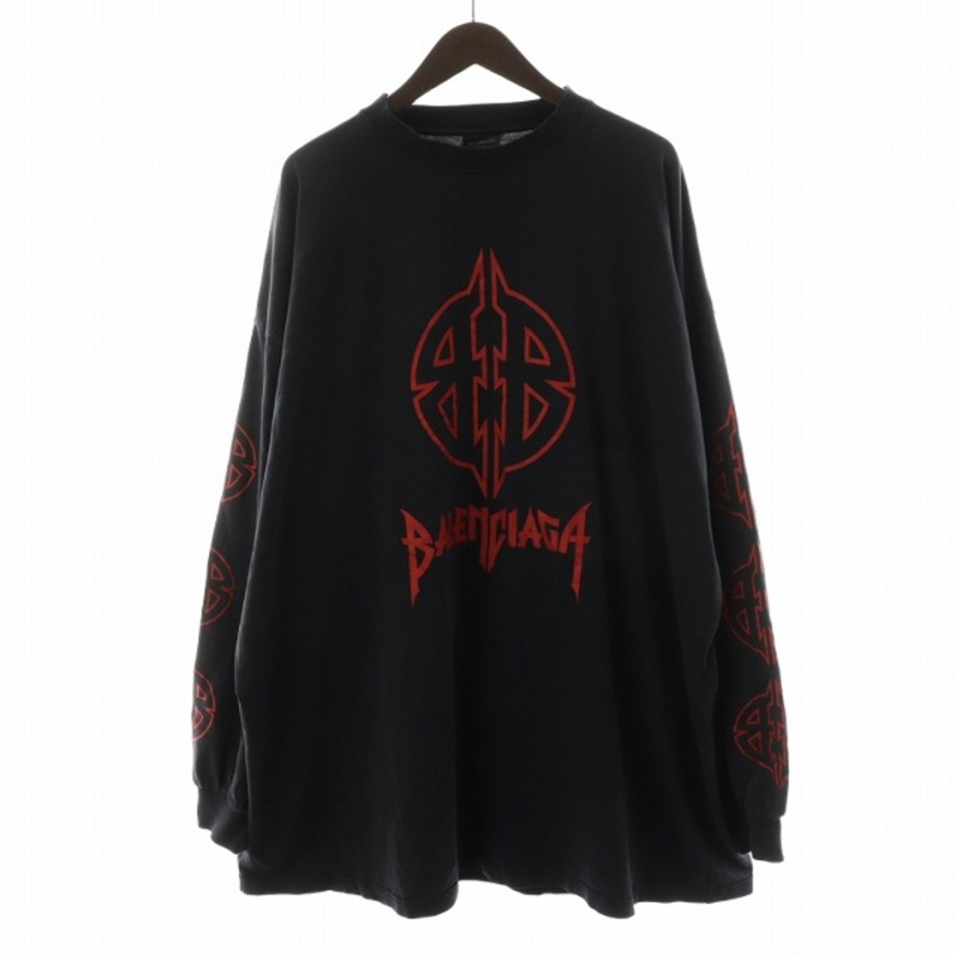 BALENCIAGA - BALENCIAGA Tシャツ カットソー 長袖 メタル 5 XXL 黒 赤