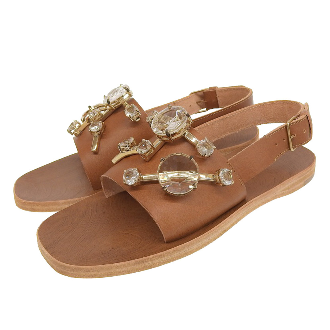 miumiu フラットビジューサンダル