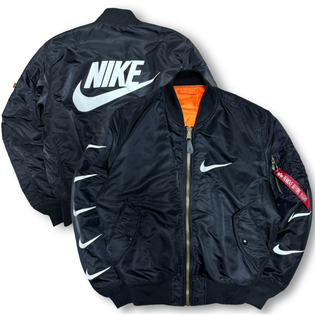 NIKE - 【大人気】NIKE × ALPHA INDUSTRIES コラボ MA-1 黒の通販 by