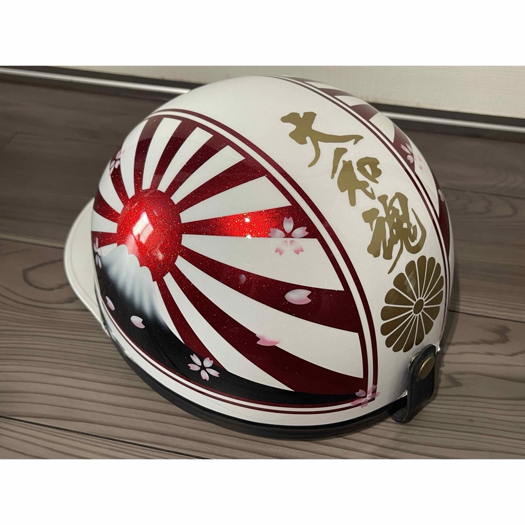 ラメ 富士日章 コルク半 ヘルメット 大和魂 桜の通販 by paint｜ラクマ