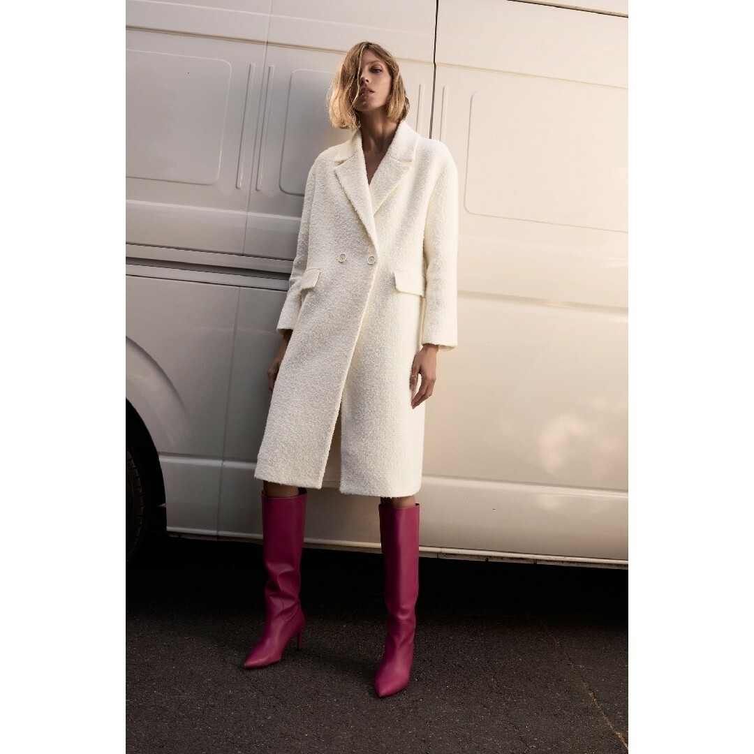 ZARA - ZARA ウール混紡ダブルブレスト仕様コート XLサイズの通販 by