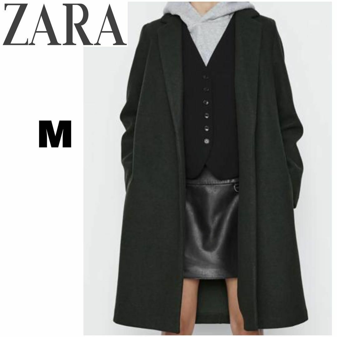 ZARA - ザラ・ZARA レディース ロングコート ガウンコート 深緑