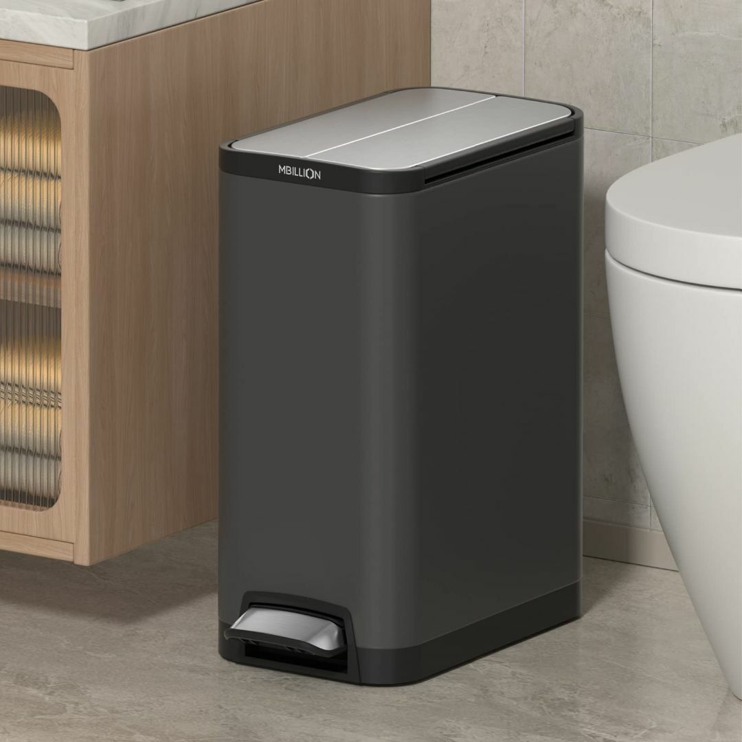 人気商品】Mbillion ゴミ箱 おしゃれ スリム ペダル式 ごみ箱 ステンの