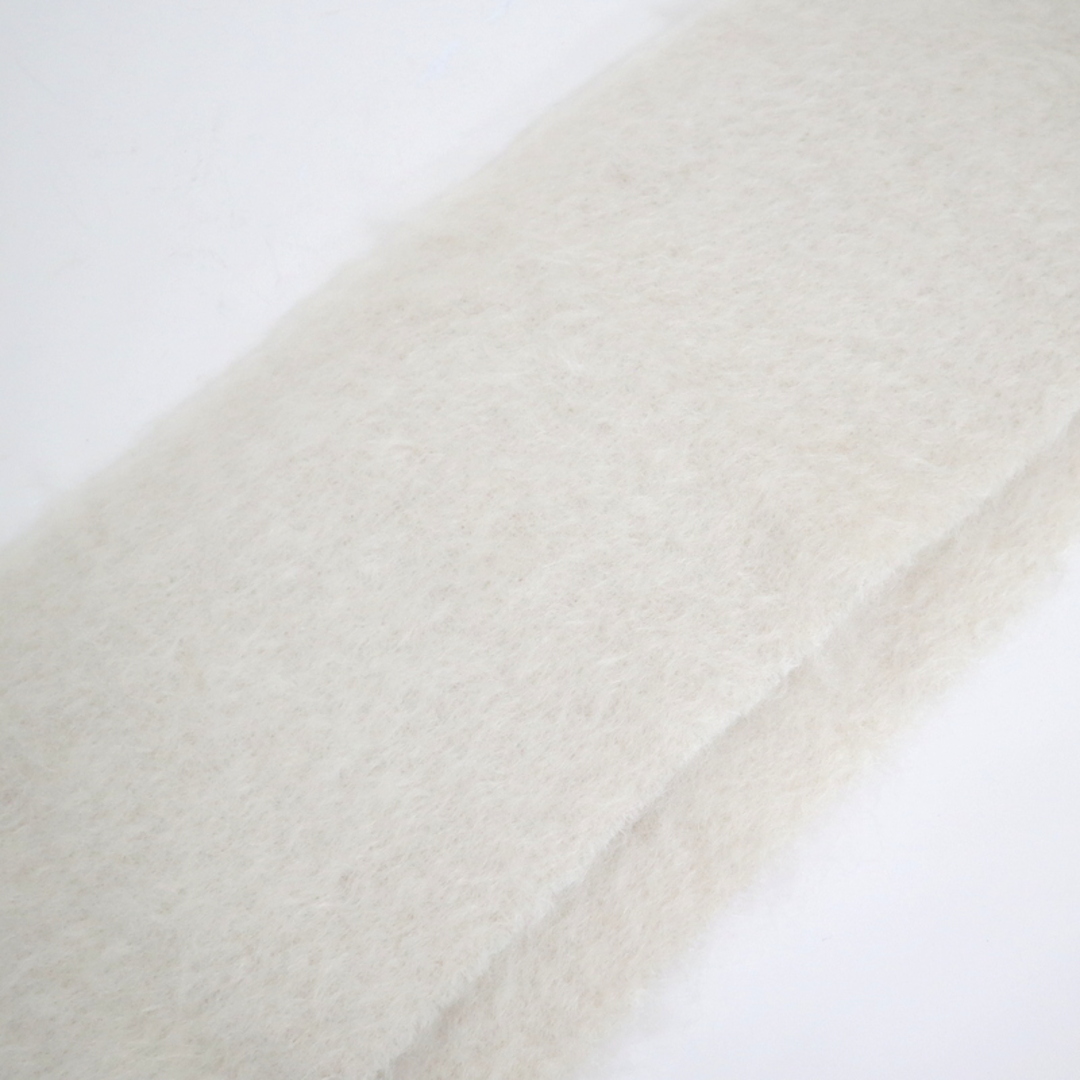 LOEWE - 【LOEWE】ロエベ モヘアマフラー ホワイト×ブラウン モヘア50