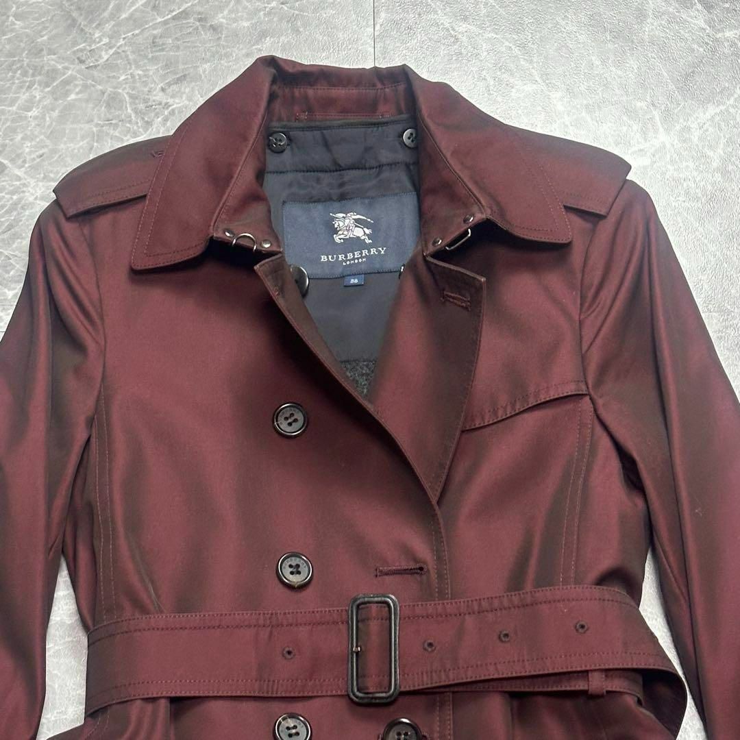 美品希少サイズLバーバリーロンドントレンチコートノバチェックベルト赤