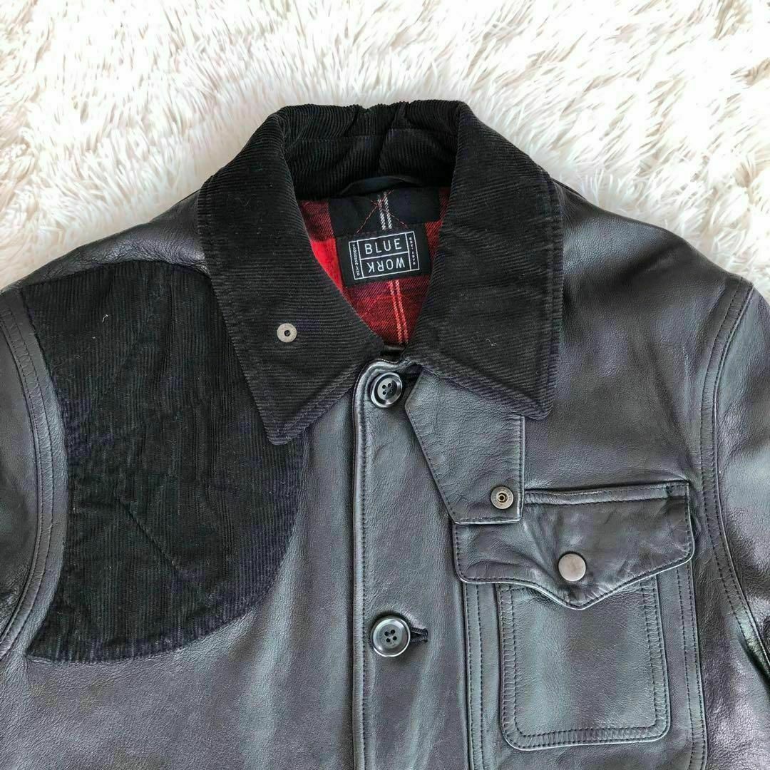 BLUE WORK - トゥモローランドBLUE WORKラムレザージャケットエルボー
