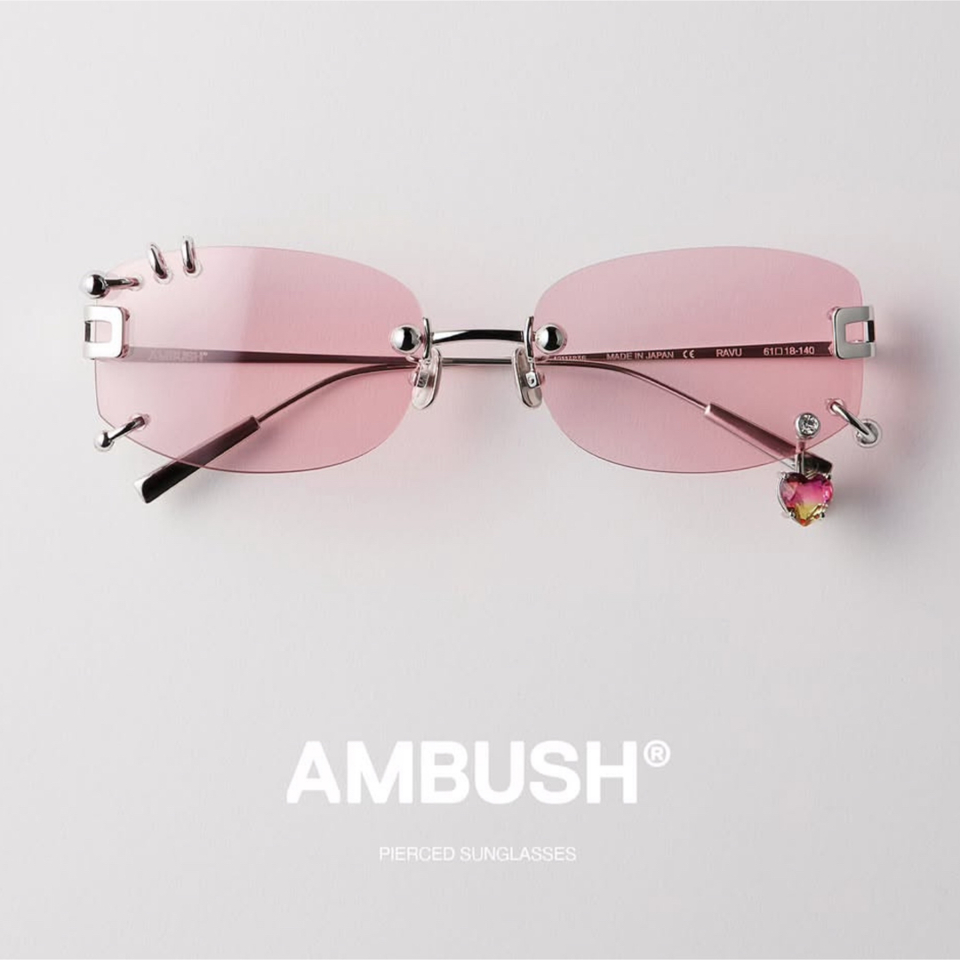 AMBUSH - AMBUSH ピアスサングラス ピンク アンブッシュ リムレス